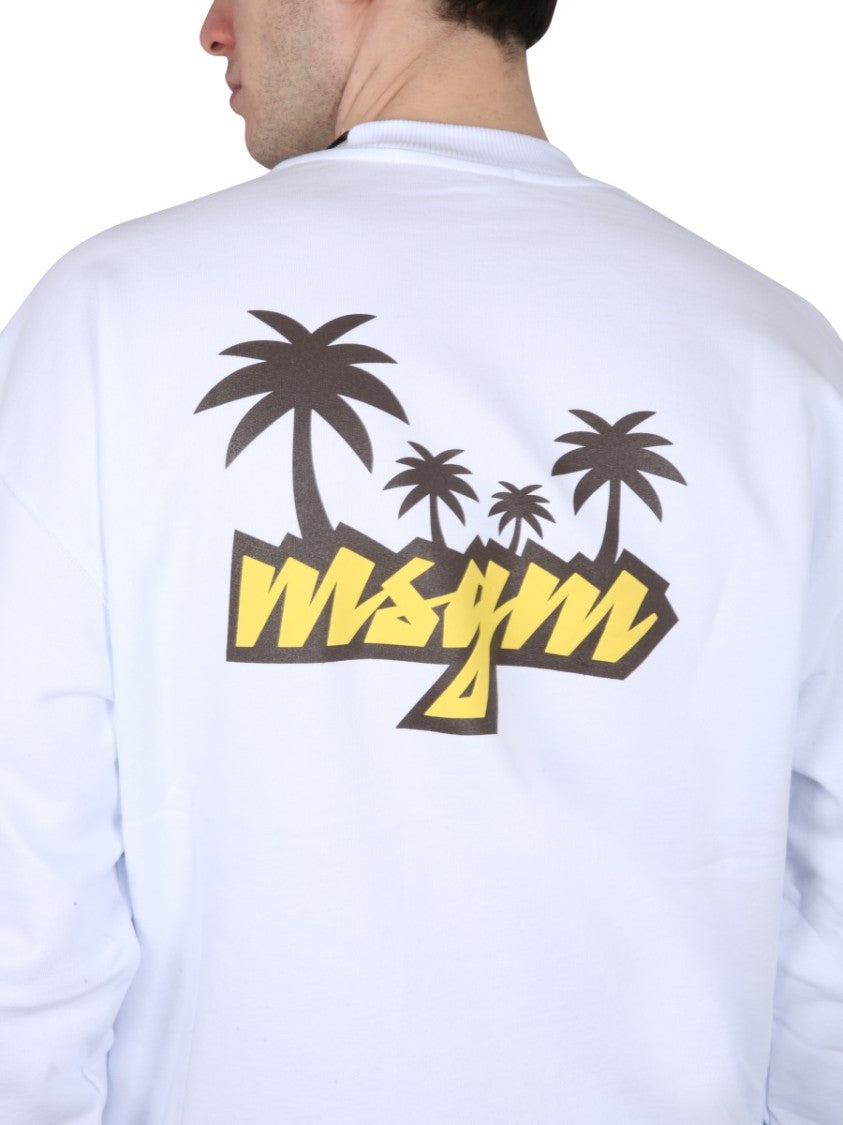 Msgm Crewneck Sweatshirt With Logo