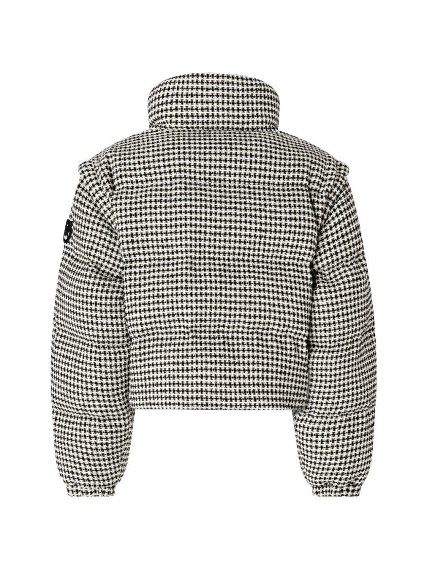 Pinko Multicolor Cropped Houndstooth Quilted Jacket