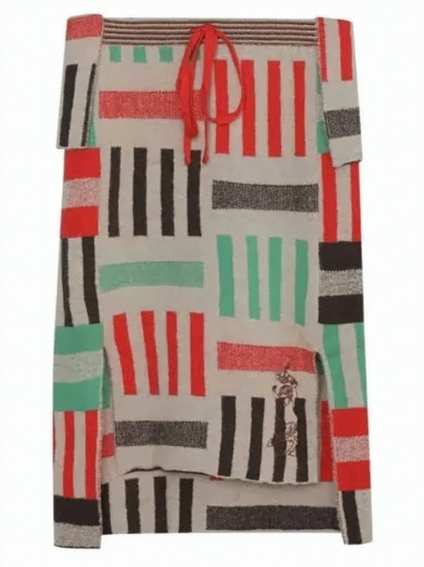 Vivienne Westwood Geometric Pattern Midi Skirt With Drawstring Waist