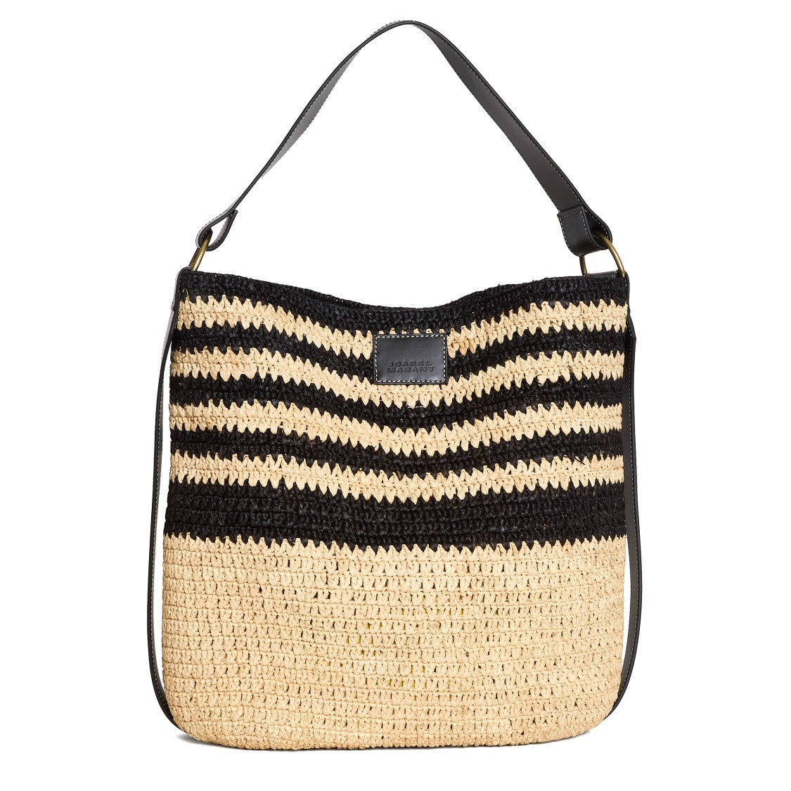 Isabel Marant Bayia Stripes Leather Trim Tote Bag