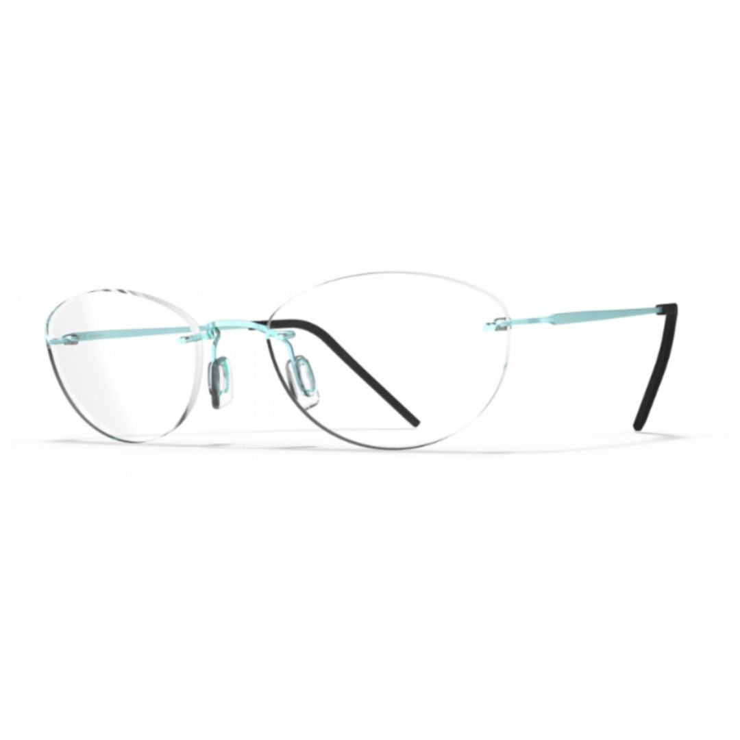 Blackfin Bf1076 Aero Loop B4-P2 Rimless Oval Eyeglasses With Beta Titanium Alloy Frame