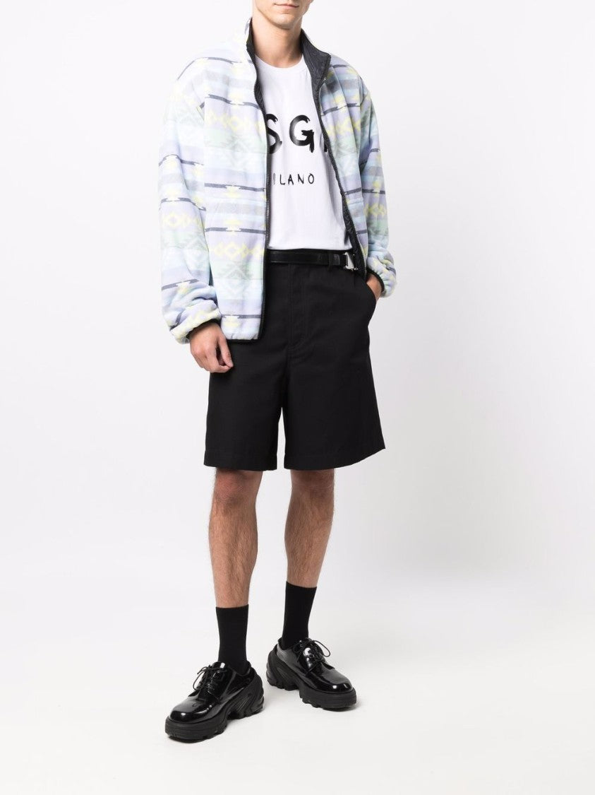 Msgm Short-Sleeve Cotton T-Shirt With Bold Print