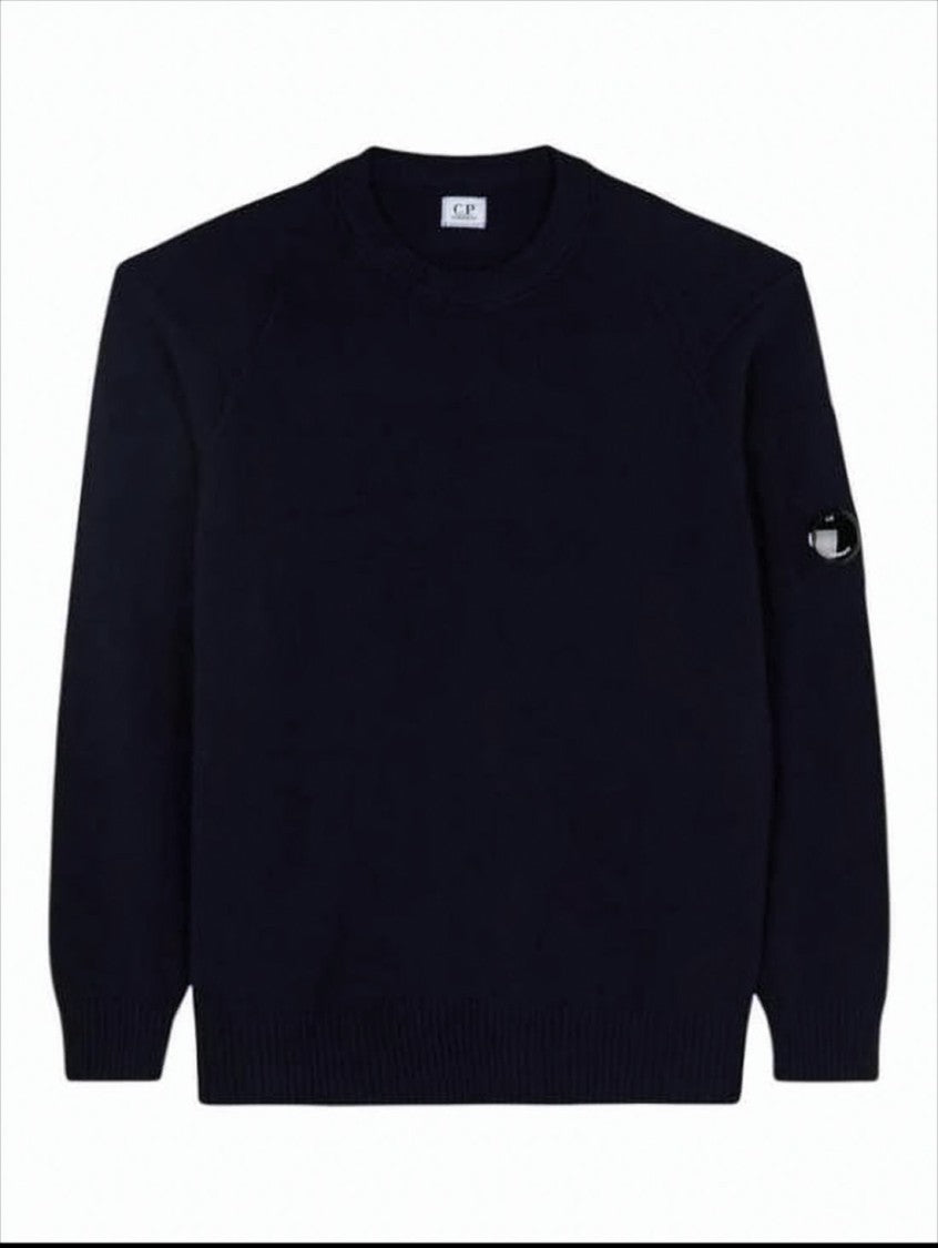C.P. Company Deep Navy Wool Blend Crewneck Sweater