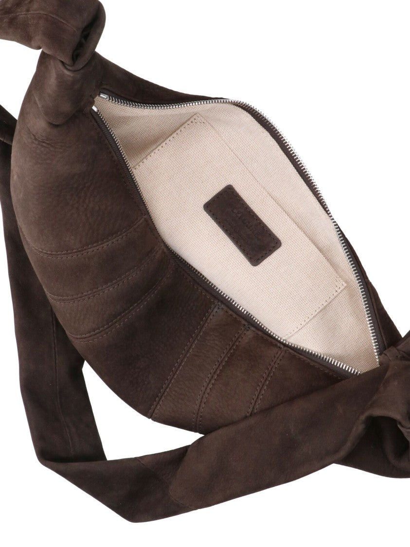 Lemaire Brown Calf Leather Medium Crescent Shoulder Bag