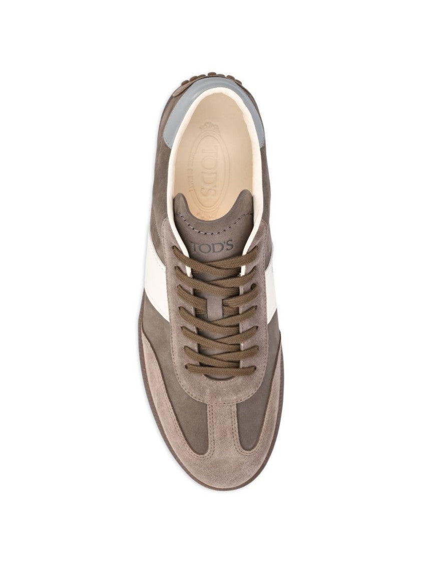 Tod's Brown Suede Rubber Stud Detail Sneakers