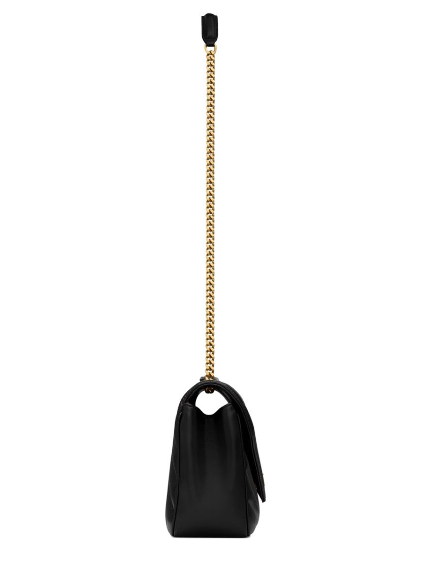 Saint Laurent Medium Chevron Quilted Lamb Leather Bag With Gold Hardware