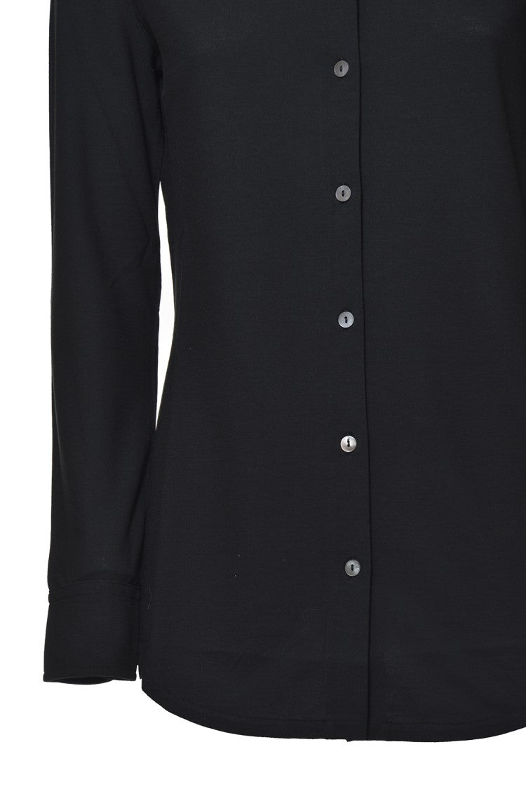 Zanone Slim-Fit Stretch Cotton Knit Shirt With Mother-Of-Pearl Buttons