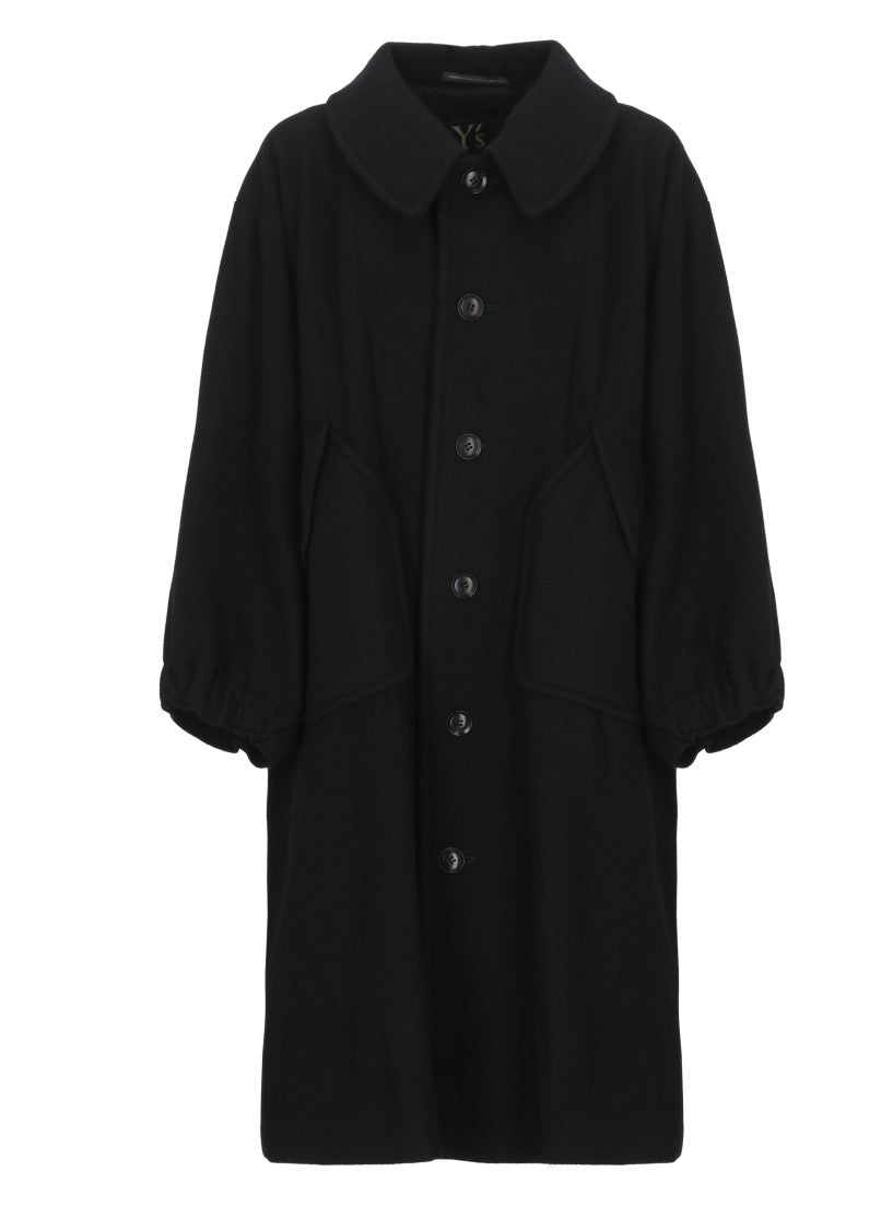 Y's Relaxed-Fit Wool Coat With Classic Collar