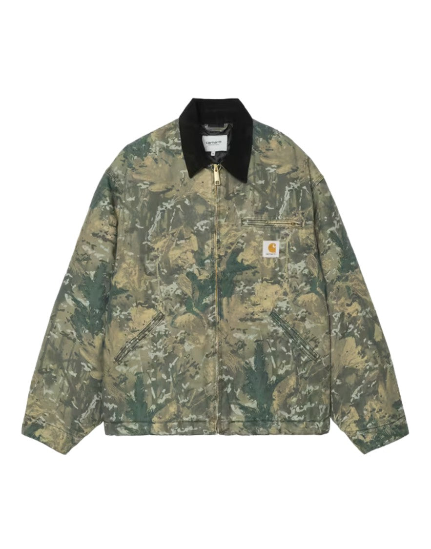 Carhartt Wip Camo Combi Green Stone Washed Dearborn Canvas Og Detroit Jacket