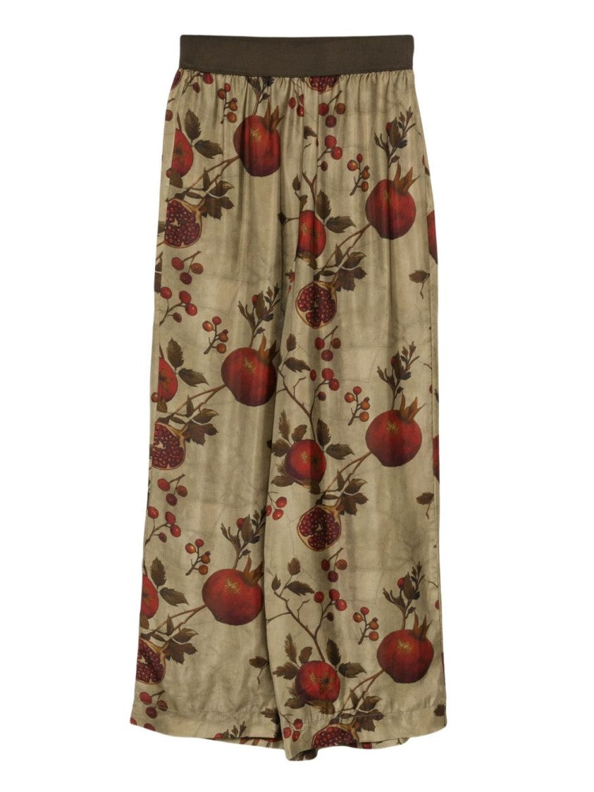Uma Wang Botanical Print Wide-Leg Trousers With Relaxed Fit