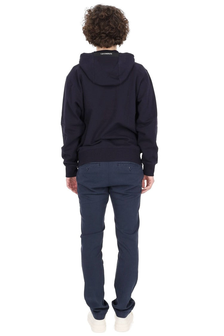 C.P. Company Diagonal Cotton Hoodie With Kangaroo Pocket