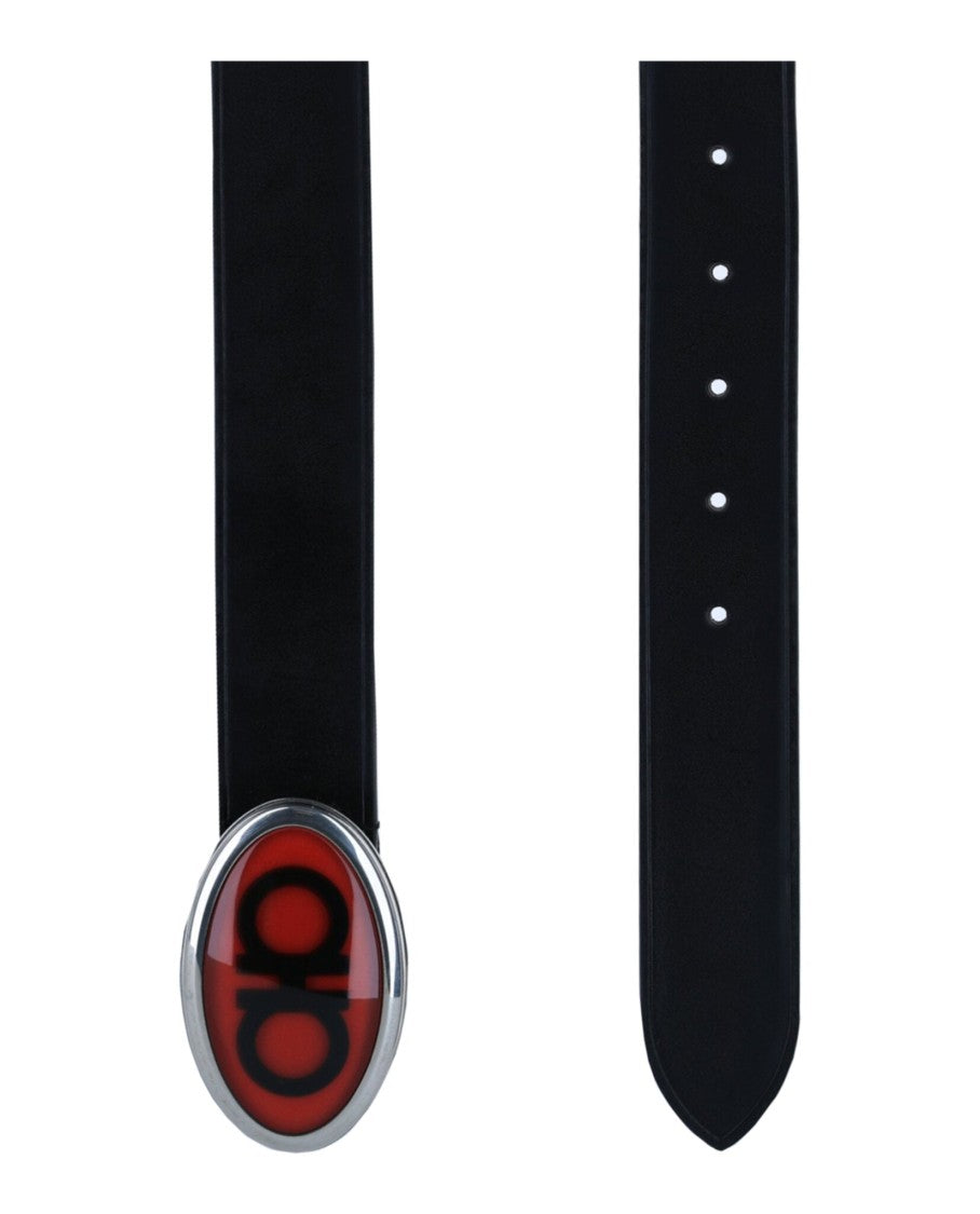 Ferragamo Pebbled Buckle Belt