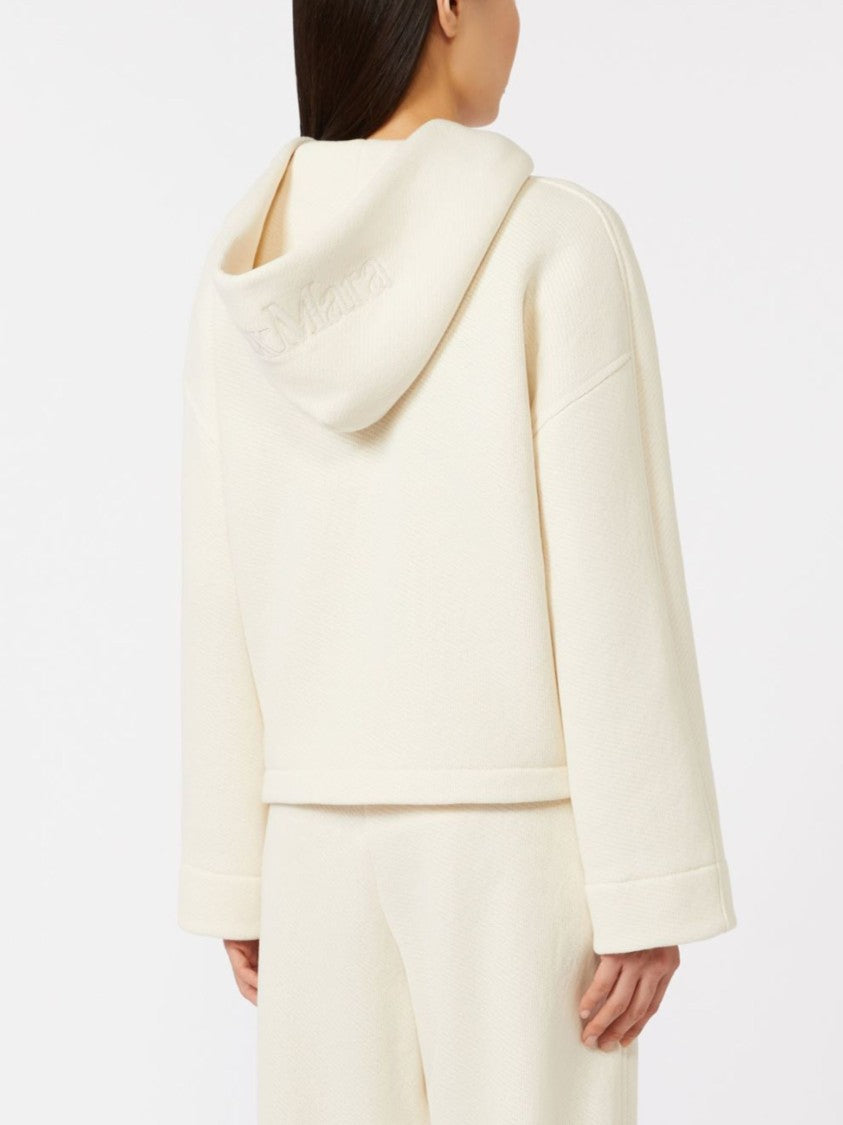 Max Mara White Central Seam Hooded Hoodie