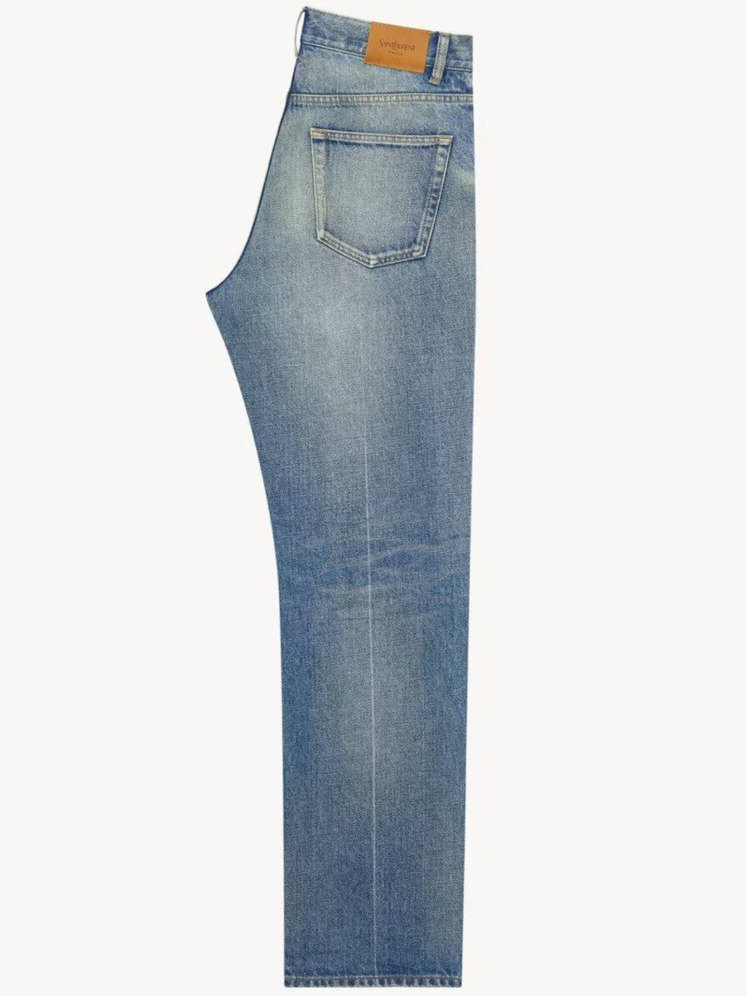 Saint Laurent Relaxed Tapered Fit Jeans With Classic Five-Pocket Design