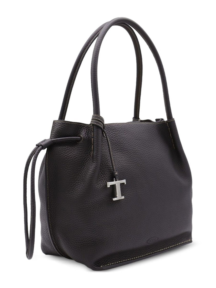 Tod's Black Bullskin Leather Slouchy Shoulder Bag