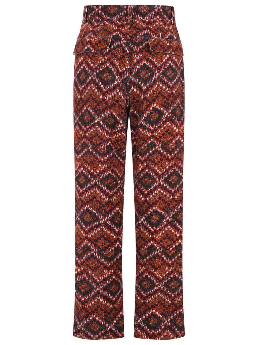 Dries Van Noten 'Pencks' Red Cotton Pants