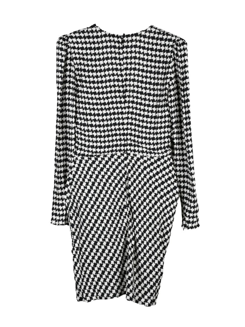 Elisabetta Franchi Black/White Ruched Dress