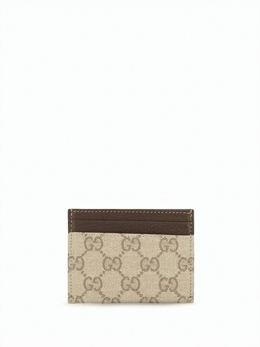 Gucci Monogram Canvas Cardholder With Leather Accents