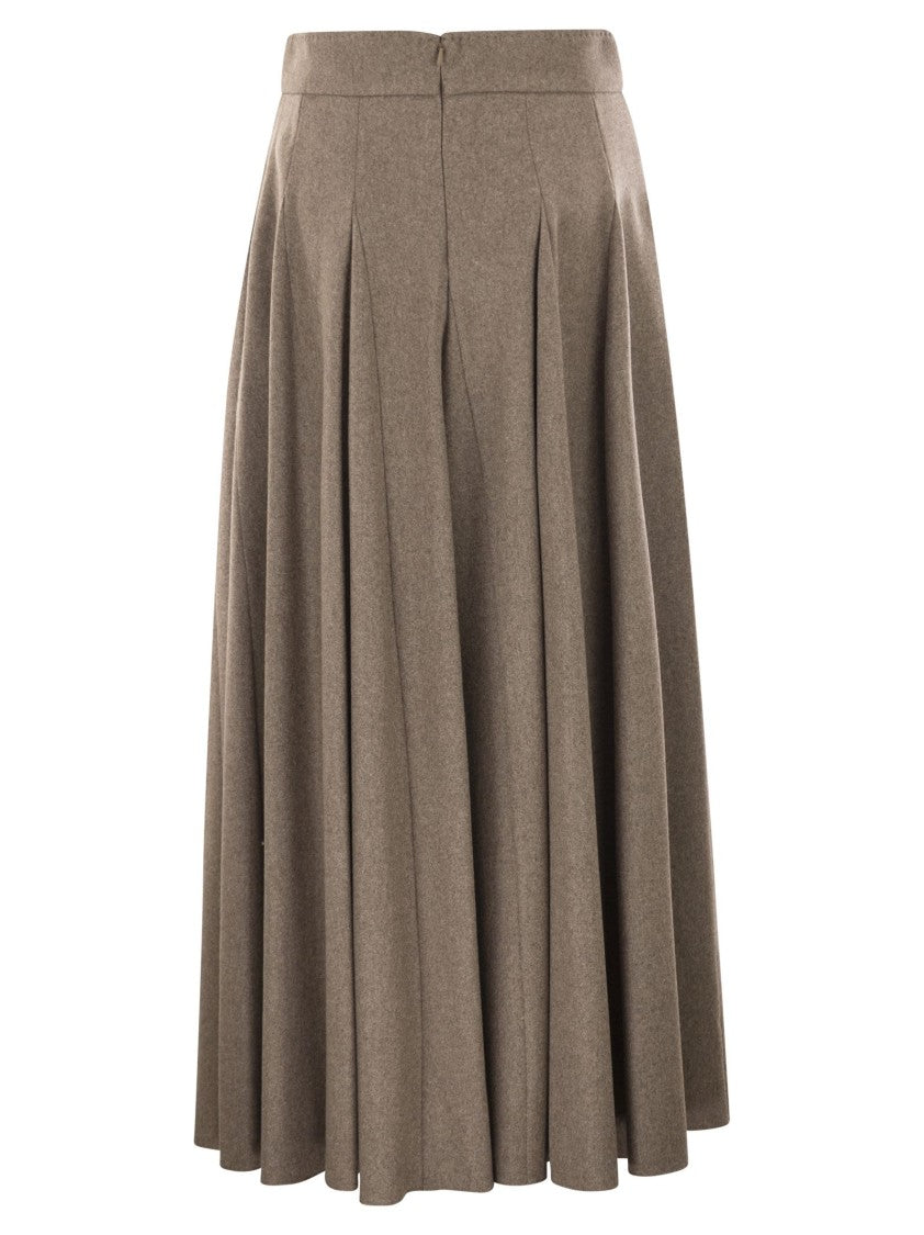 Max Mara Bellico1234 - Wide Wool Felt Skirt