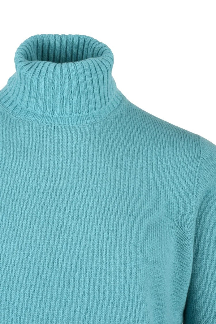 Drumohr High Neck Merino Wool Sweater - Turquoise