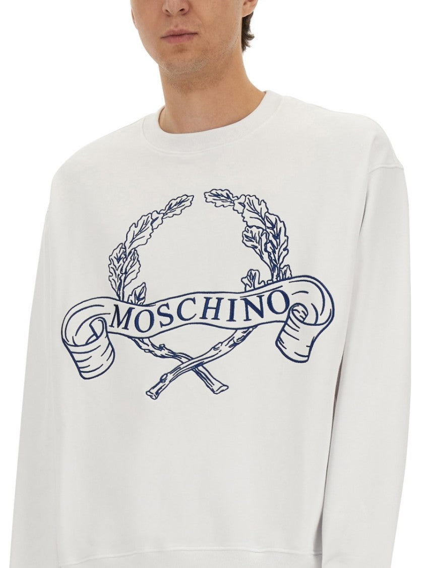 Moschino Relaxed Fit White Sweatshirt