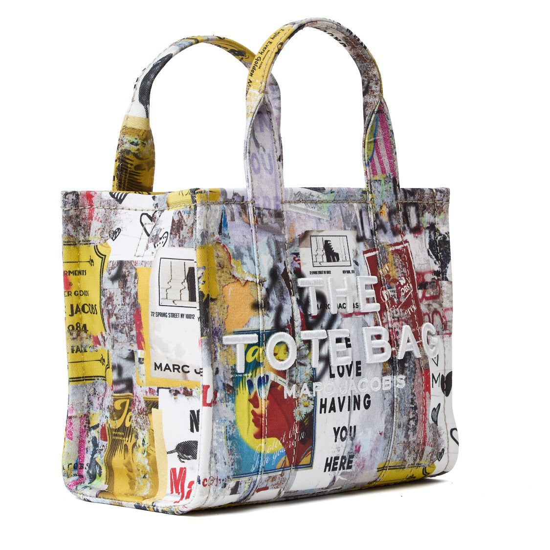 Marc Jacobs Canvas Small Tote Bag With Vibrant Graphic Print