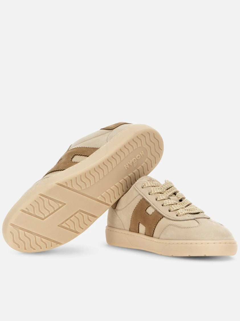 Hogan Light Brown Suede Low-Top Sneakers