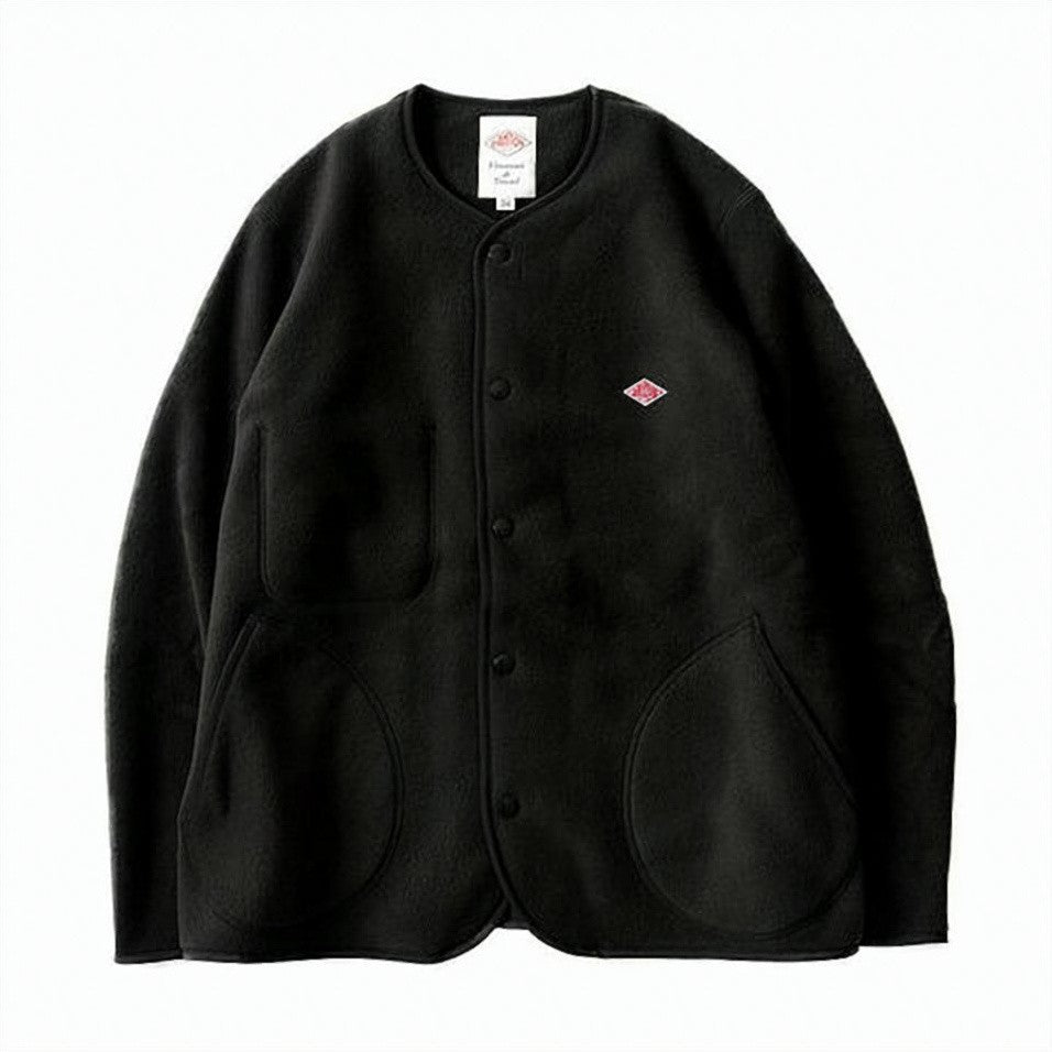 Danton Black Jacket With Round Neckline And Button Closure