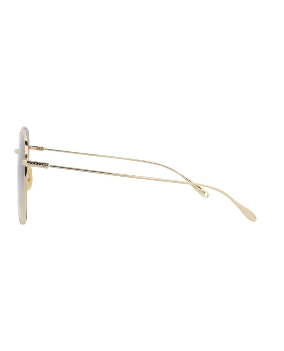 Gucci Square-Frame Metal Sunglasses With Gradient Lenses