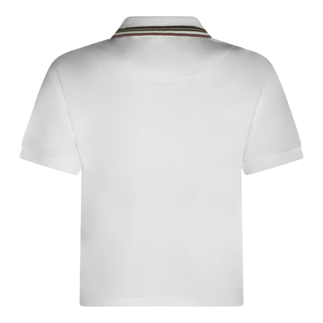 Vivienne Westwood Cropped White Polo Shirt With Striped Collar