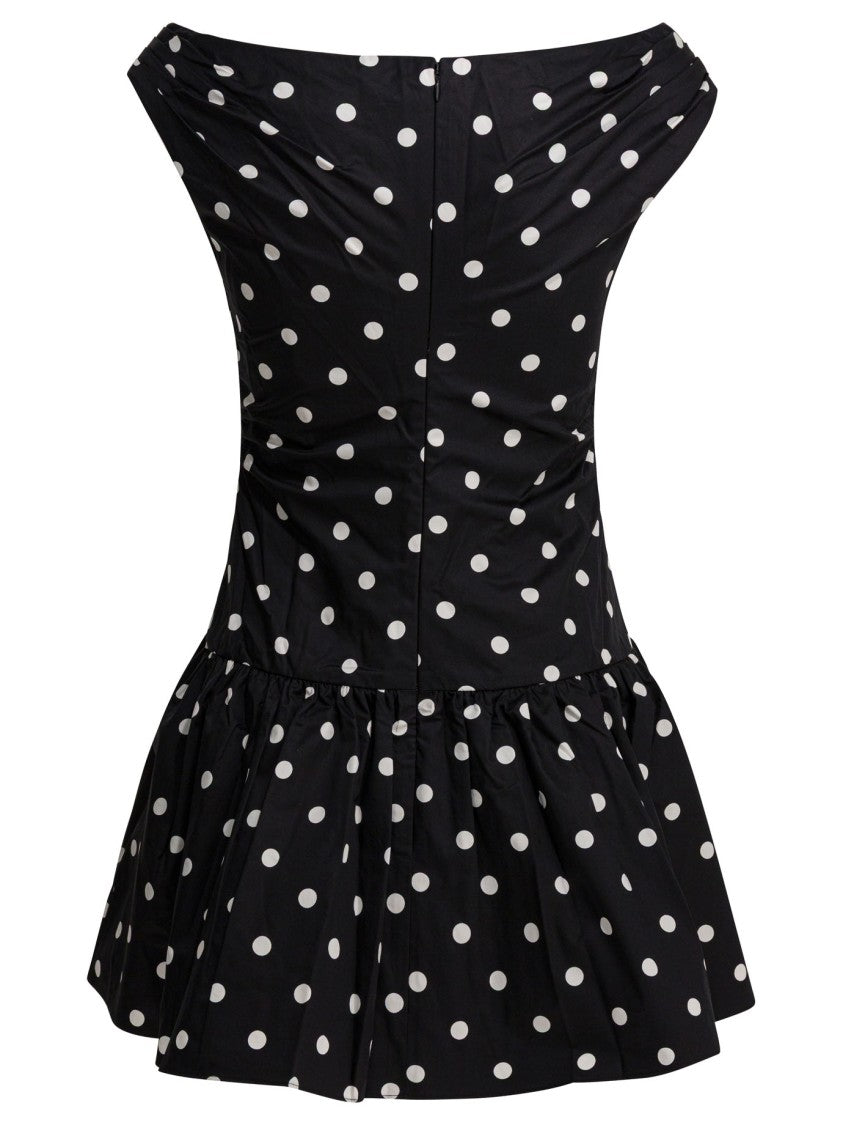 Self-Portrait Polka Dot Flared Dress