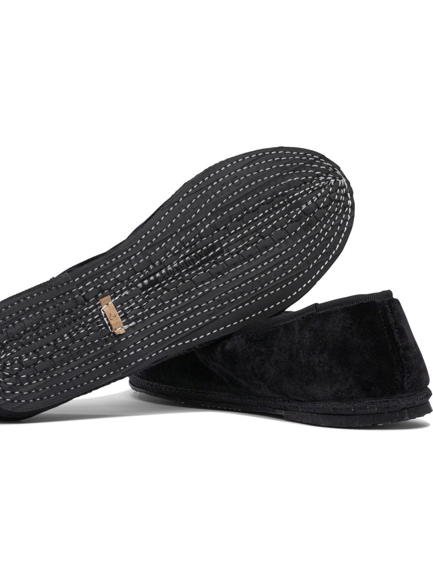 Sentier Di Segantin Roberta Black Loafers In Soft Viscose-Cotton Blend