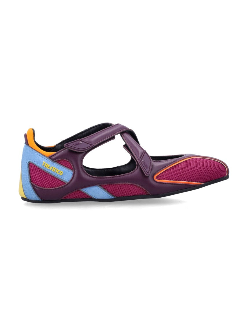 The Attico Mesh And Leather Ballerina Flats With Vibrant Accents