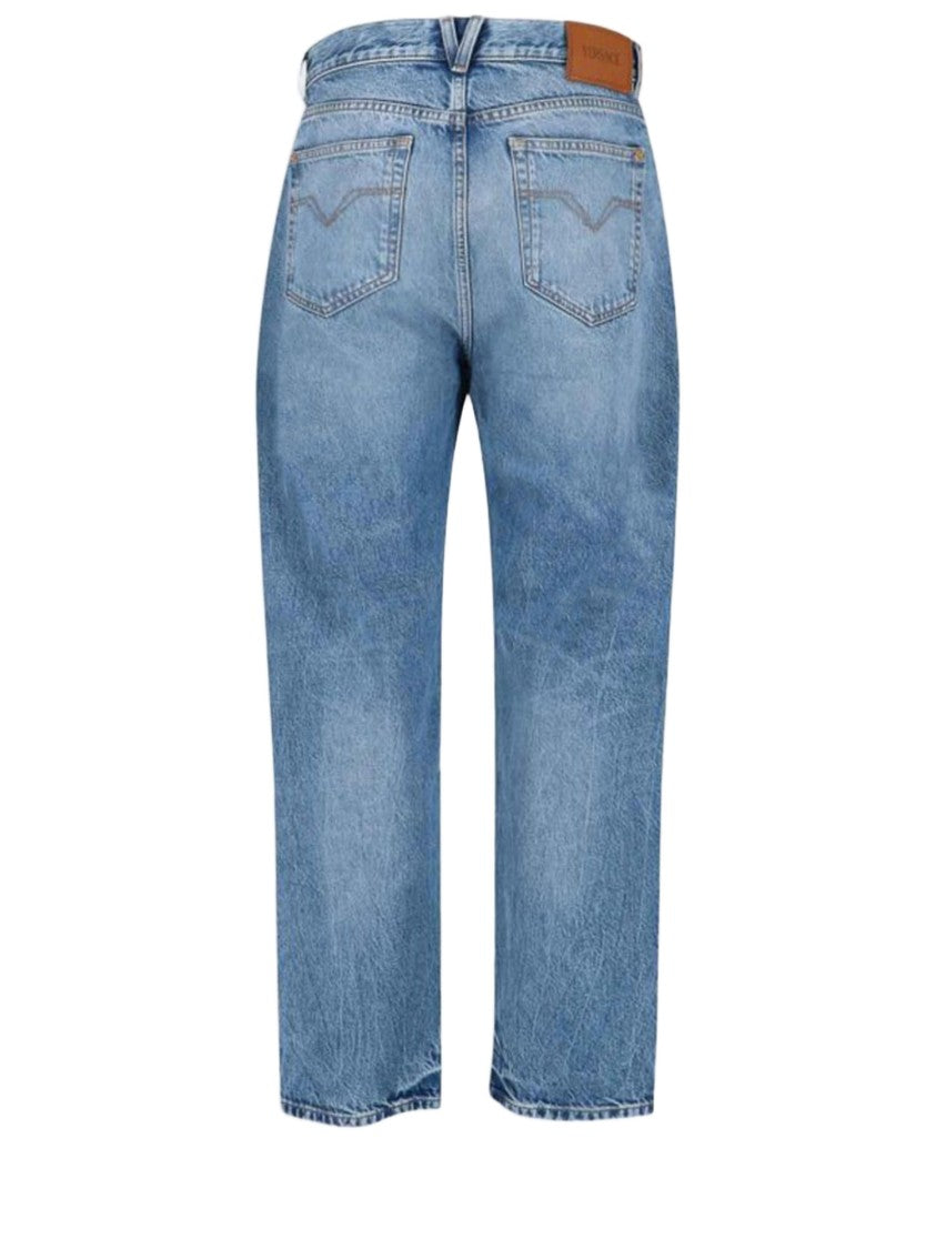 Versace Mid-Rise Cotton Denim Jeans With Classic Five-Pocket Styling