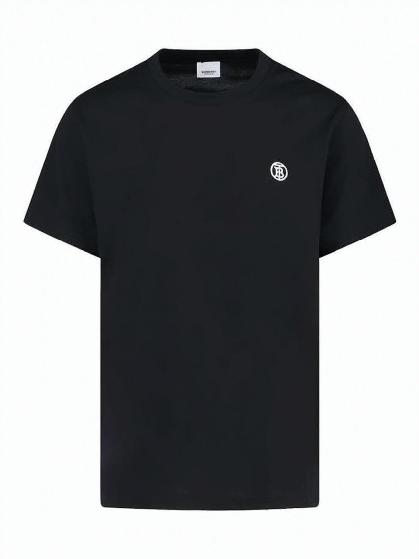 Burberry Crew Neck T-Shirt With Contrasting Embroidered Logo