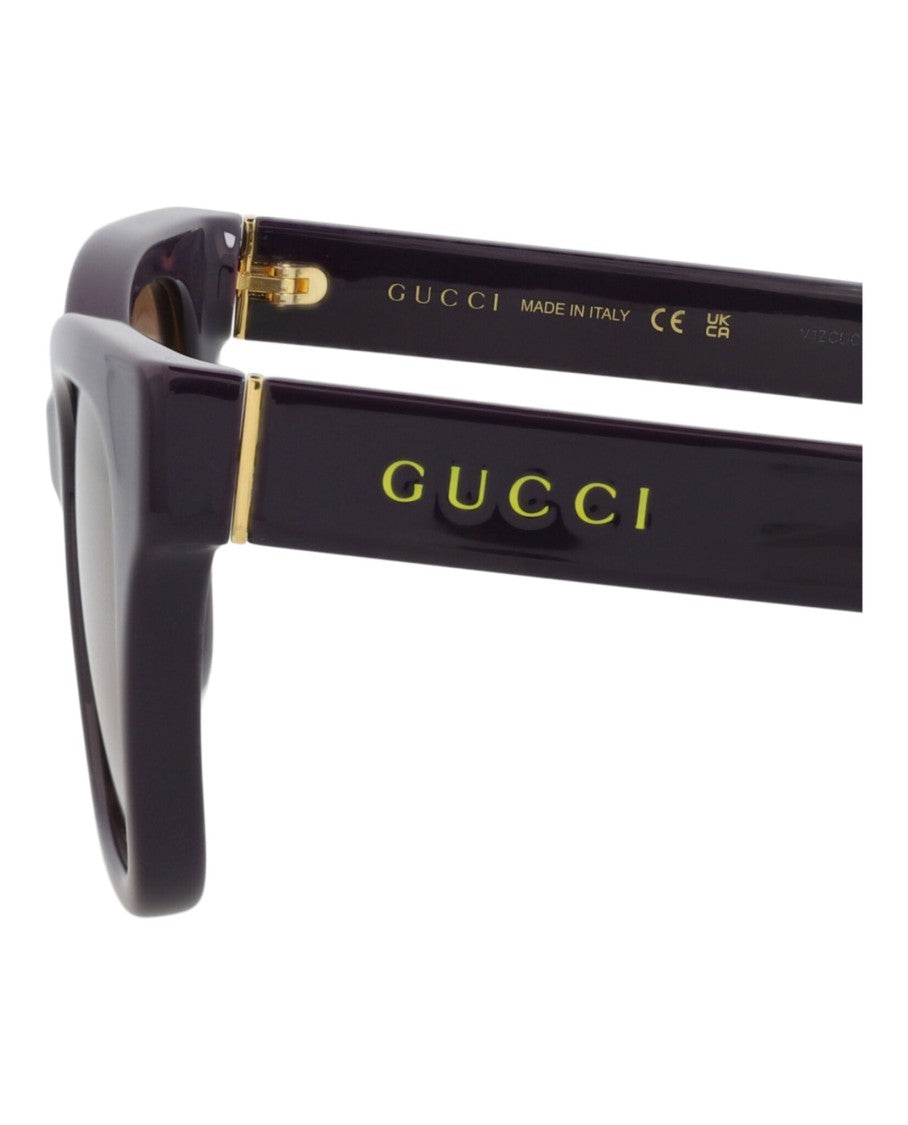 Gucci Cat Eye-Frame Injection Sunglasses With Saddle Nose Bridge