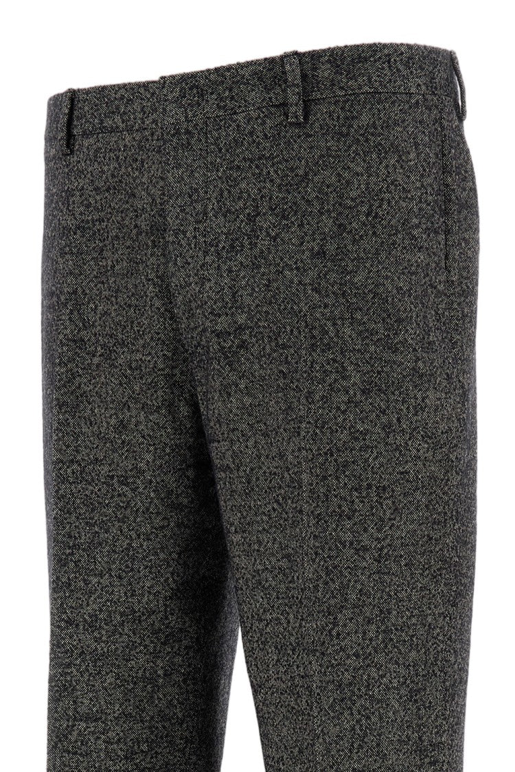 Cellar Door Tailored Grey Wool Blend Trousers With Pleats
