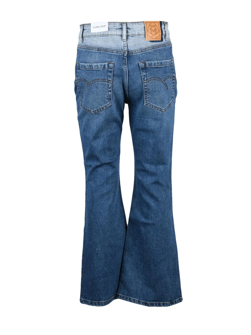 Marella Blue Cropped Flared Jeans