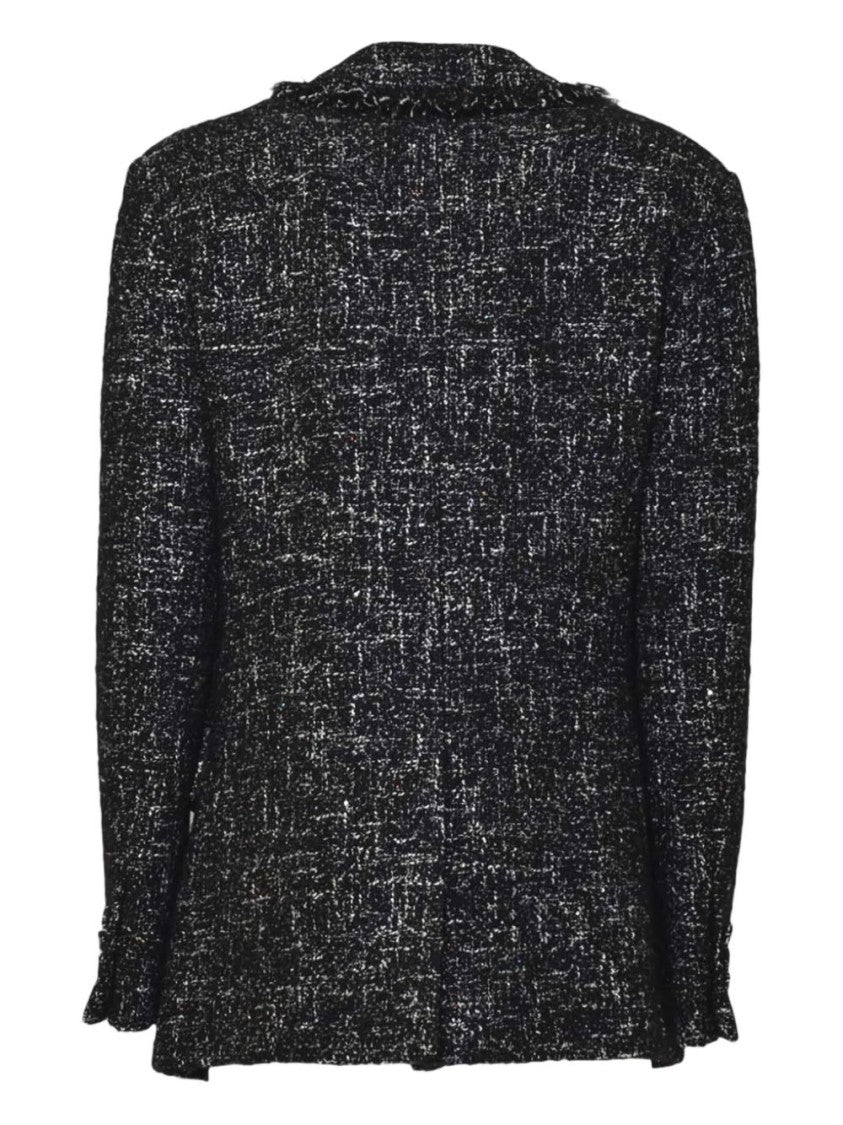 Msgm Black Fringed Edge Blazer