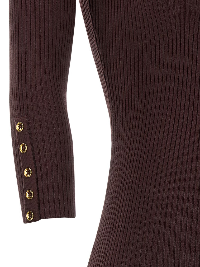 Elisabetta Franchi Ribbed Knit Midi Dress