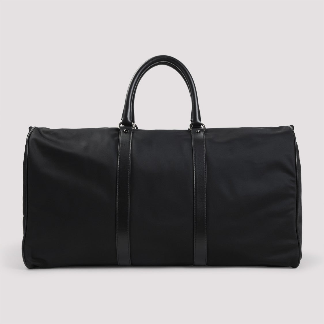 Kiton Rectangular Black Leather Travel Bag With Detachable Strap