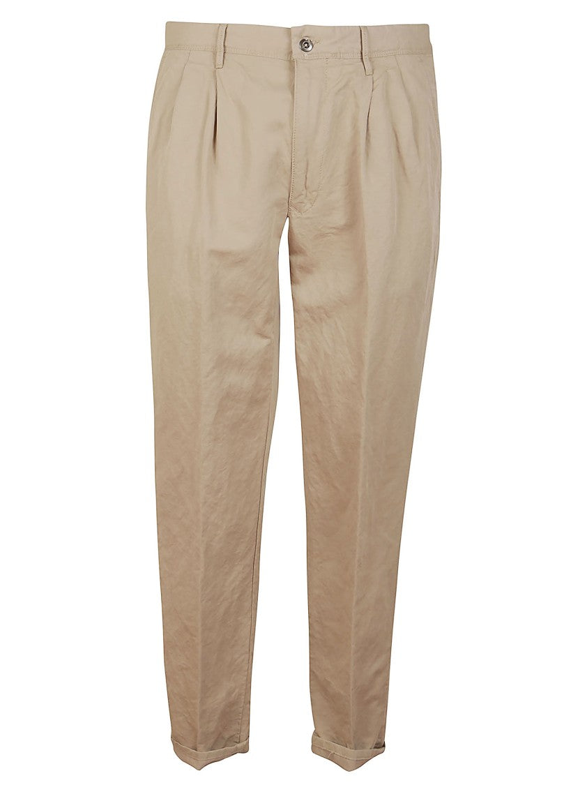 Incotex Tailored Fit Cotton Trousers With Pleats
