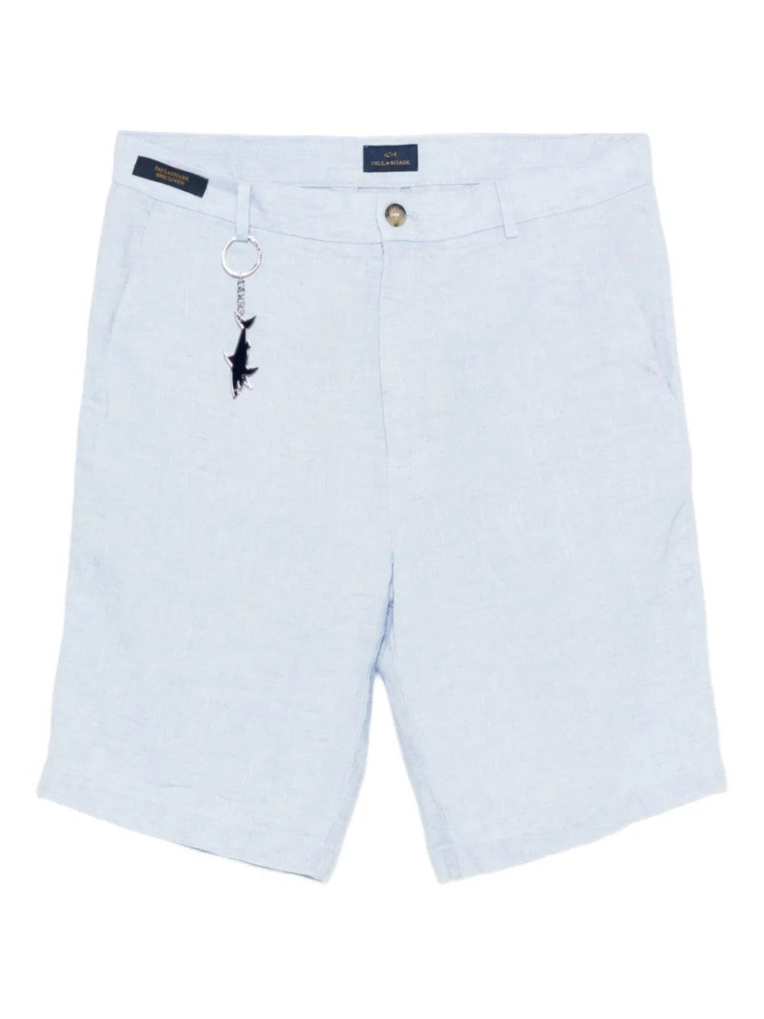Paul & Shark Blue Tailored Linen Bermuda Shorts