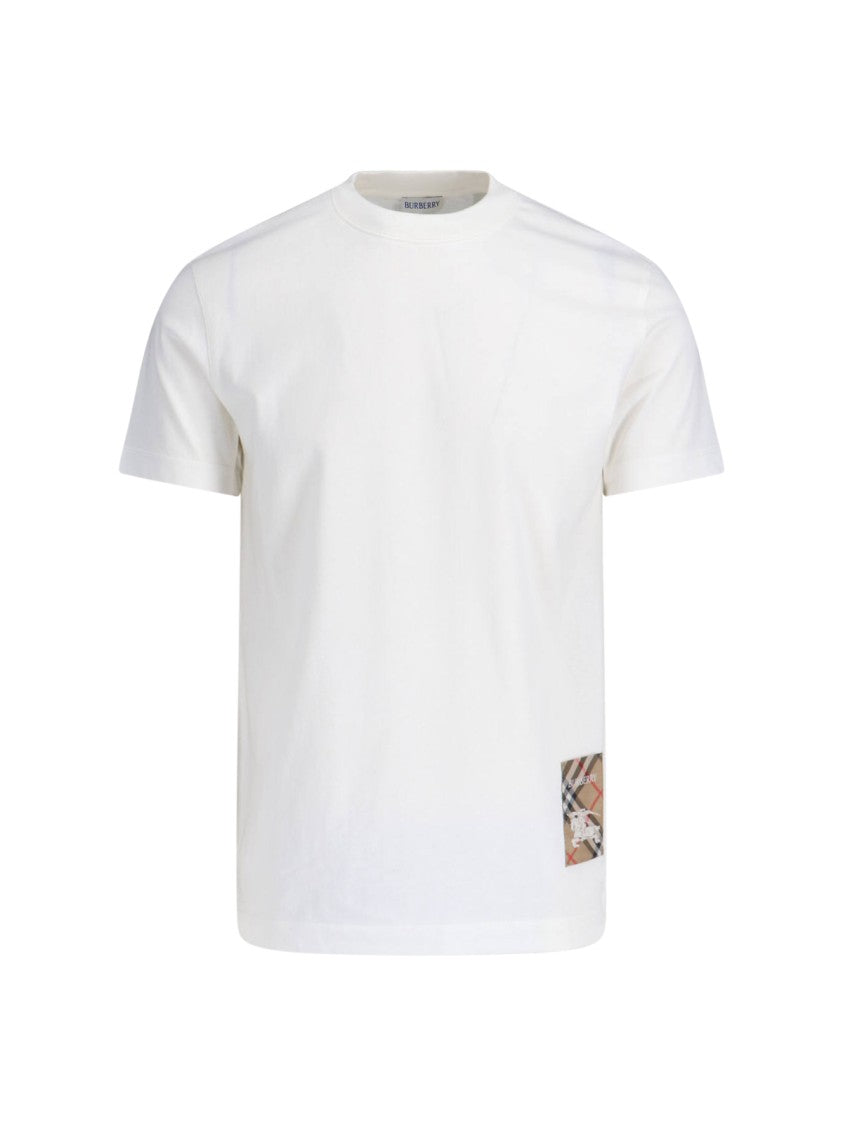 Burberry "Ekd" T-Shirt, White Cotton, Crew Neck