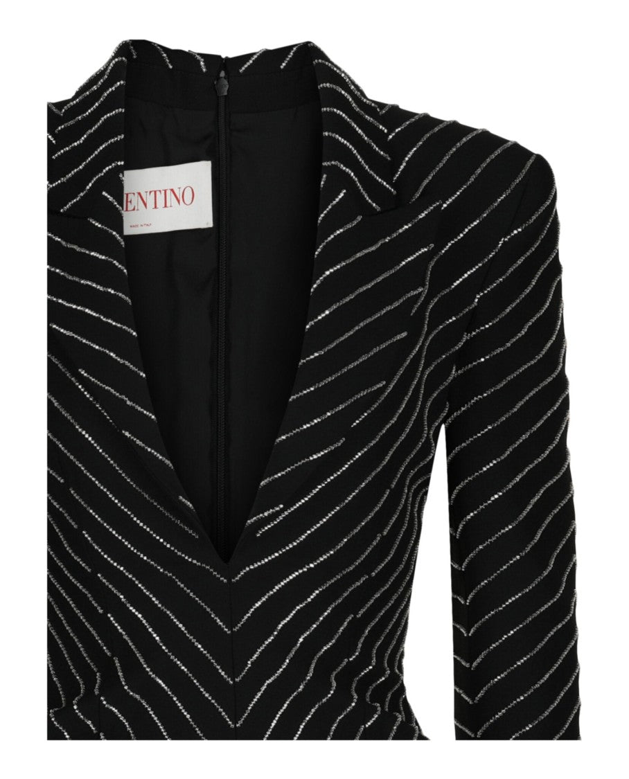 Valentino Beaded Striped Blazer Dress