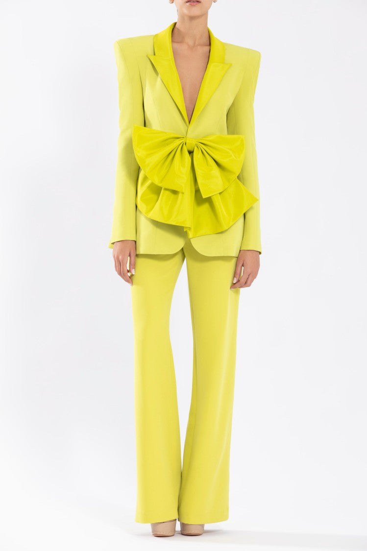 Saiid Kobeisy Lime Green Straight-Fit Pants