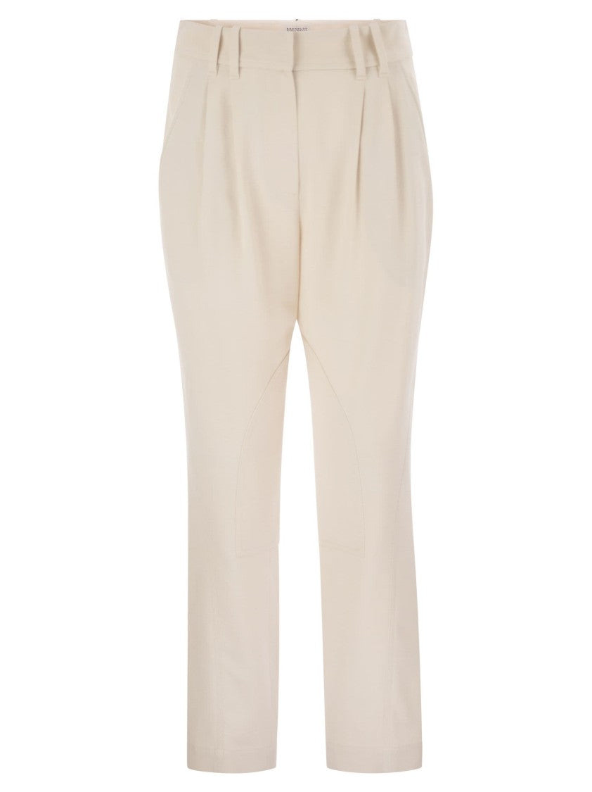 Brunello Cucinelli Stretch Viscose-Wool Twill Equestrian Trousers