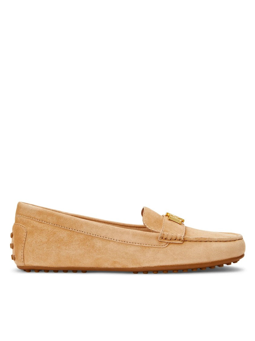 Lauren Ralph Lauren Natural Tone Suede Moccasin Flats
