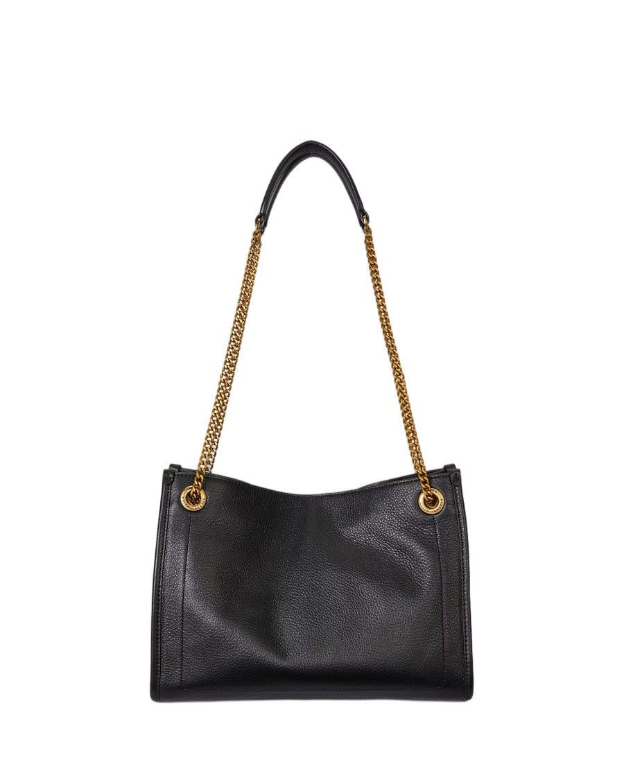 Lauren Ralph Lauren Refined Black Pebble Leather Tote