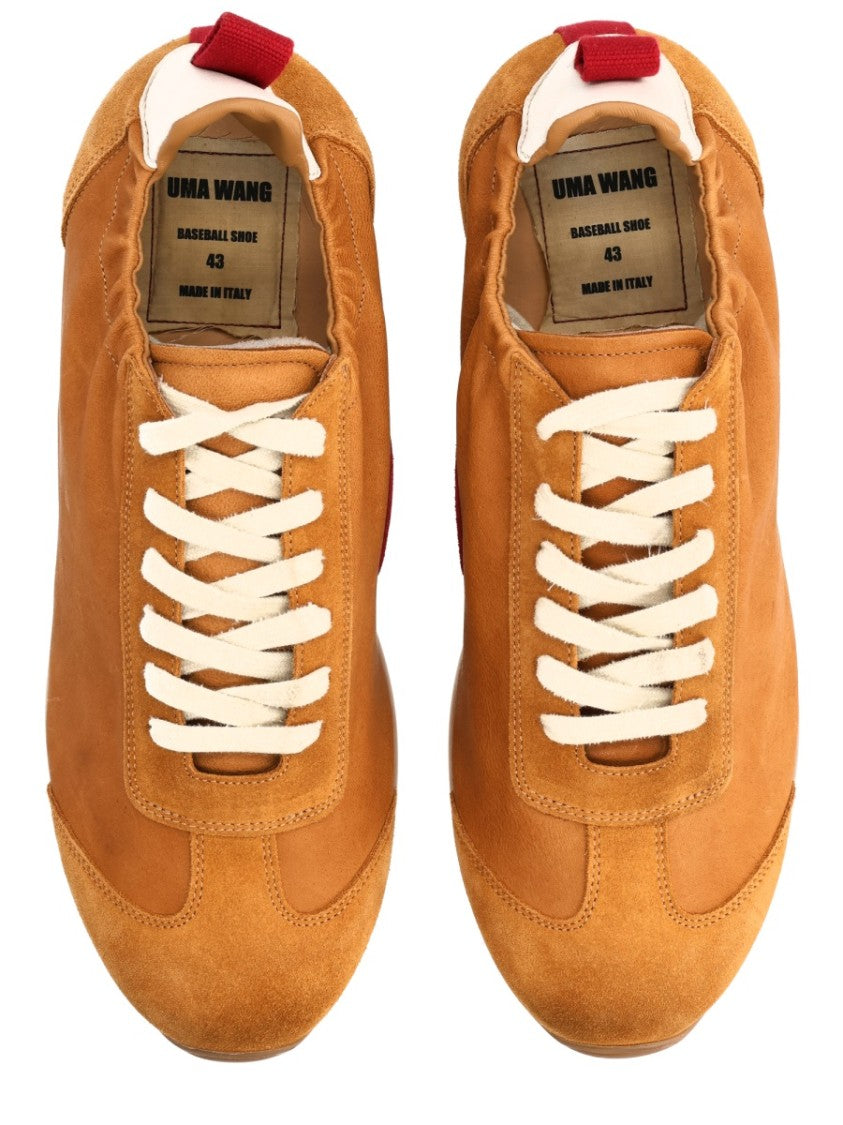 Uma Wang Tan Minimalist Suede Accent Leather Sneakers